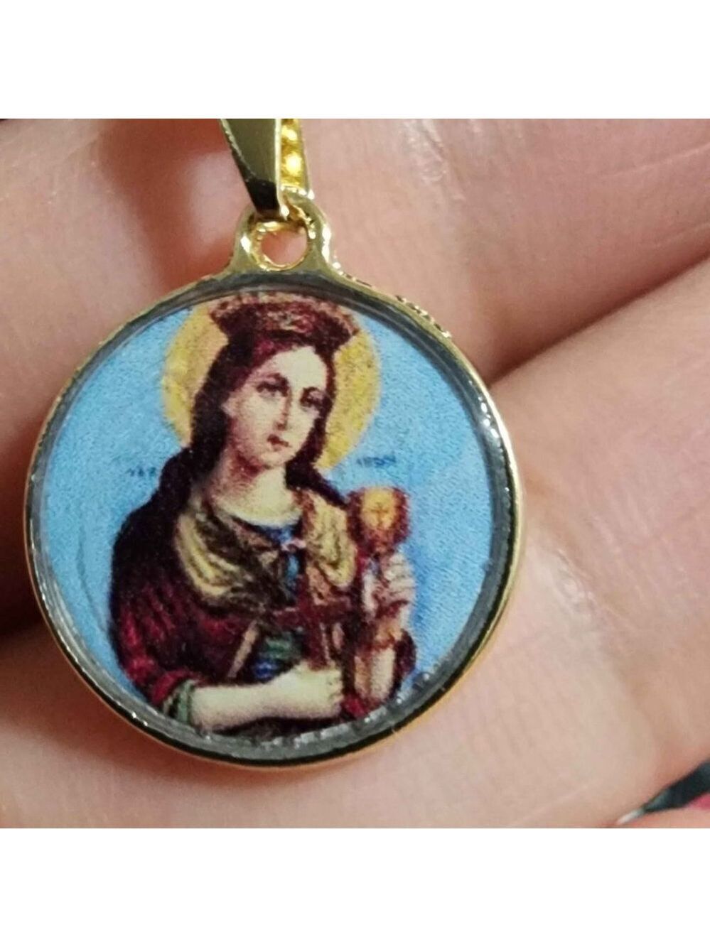 Brand NEW Brazilian 18k Gold Filled Saint Barbara Necklace